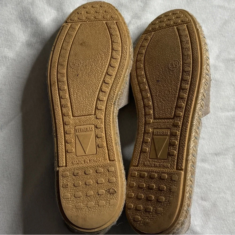 Verbenas Carmen Serraje Suede Leather Flat Espadrilles Slip On Shoes Womens 38